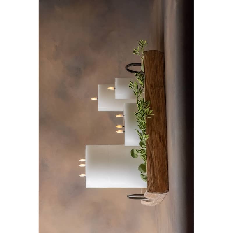 Battery Operated 3D Flame Large LED Pillar Candles - 8" - White