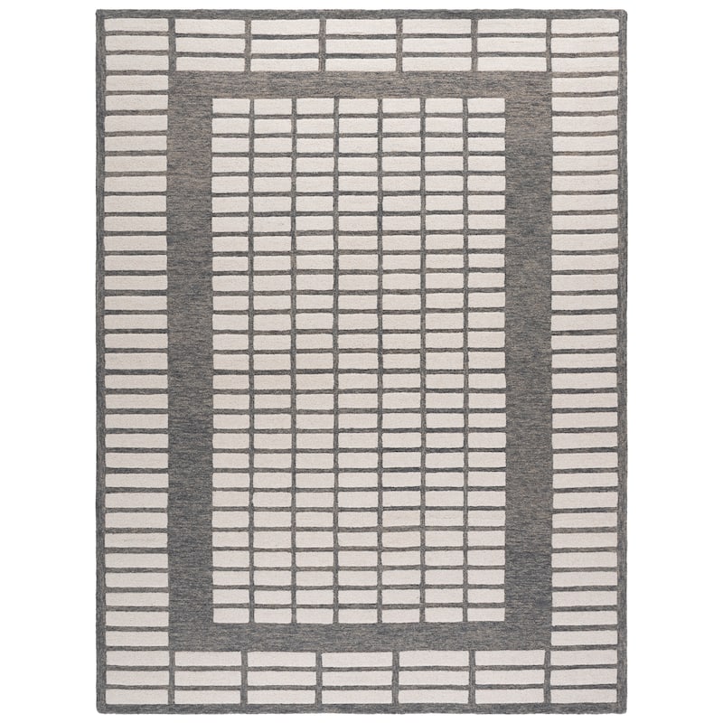 SAFAVIEH Handmade Ebony Tulun Wool Rug - 8' x 10' - Grey/Ivory
