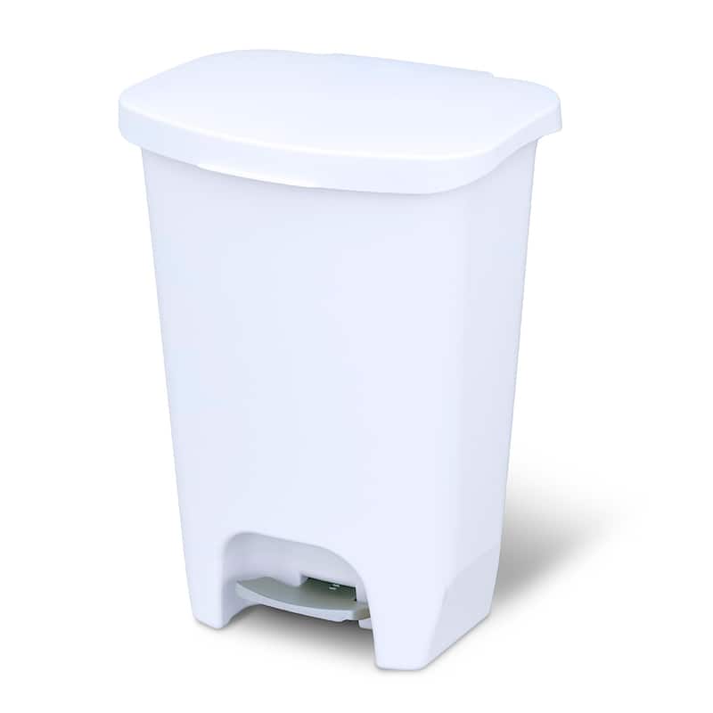 Glad White Step-on Plastic Trash Can - 10-14 Gallons