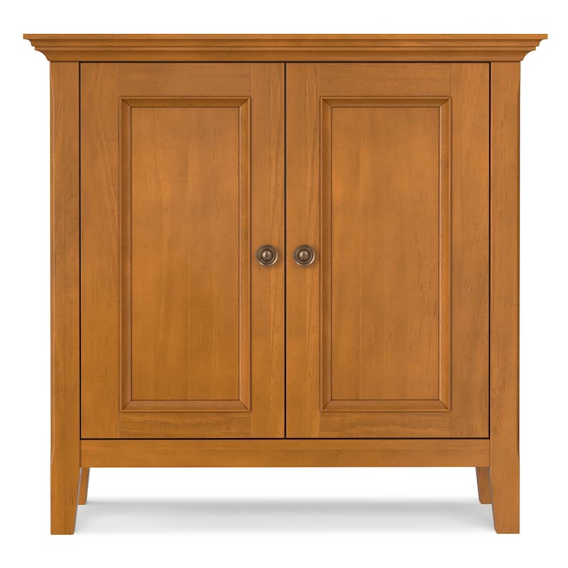 WYNDENHALL Halifax Solid Wood Transitional Low Storage Cabinet - 32"w x 14"d x 31" h