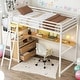 preview thumbnail 17 of 30, Metal & Wood Twin Size Loft Bed with Built-in Desk,Storage Drawers,LED Lighting and USB Charging Ports White