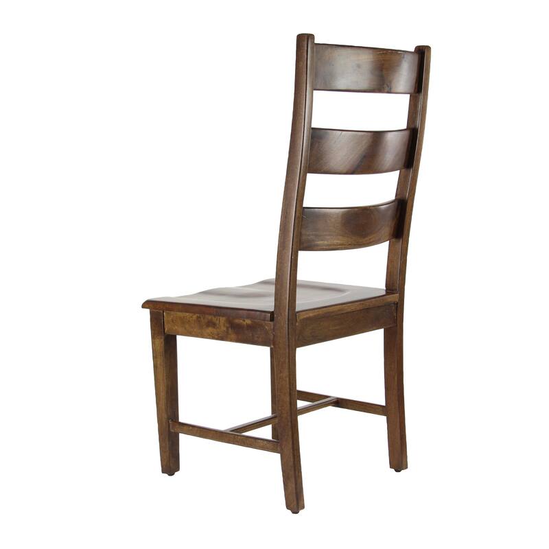 Brown Mango Wood Ladder Back Dining Chair (Set of 2)
