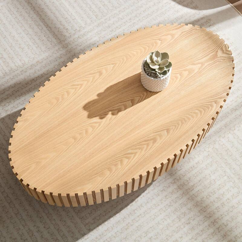43.7 Inch Modern Handcrafted Drum Coffee Table