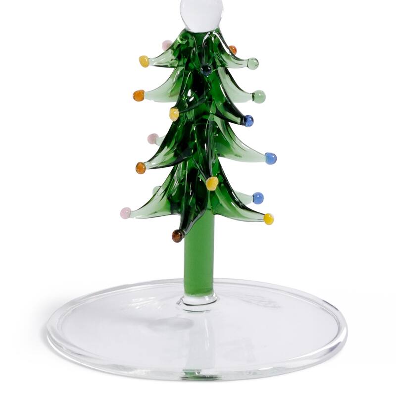 Treetop Cheers Wine Glasses - Holiday Stemware, Set of 4