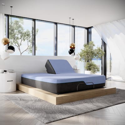 Bridgevine Home 12 inch Refresh Flex Top Latex Foam Hybrid Mattress and Adjustable Base Bundle