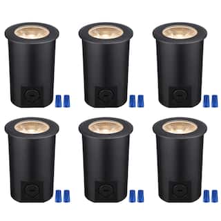 6 Pack 3W Low Voltage 5CCT LED In-Ground Well Lights, Black - 6 Pack