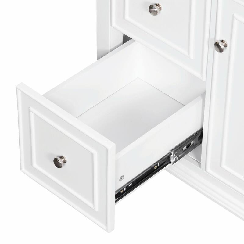 30 Inch Bathroom Vanity with Sink, Modern Vanity Cabinet with One Flip Drawer and Two Storage Drawers