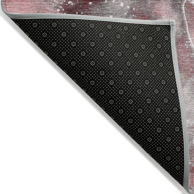 Machine Washable Indoor/ Outdoor Abstract Chantille Rug
