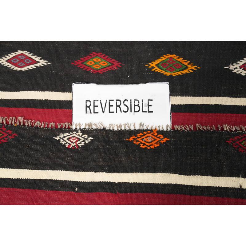 Hand Woven Oriental 100% Wool Carpet Southwestern Tribal Red Kilim Area Rug - 10' 3'' X 5' 7''