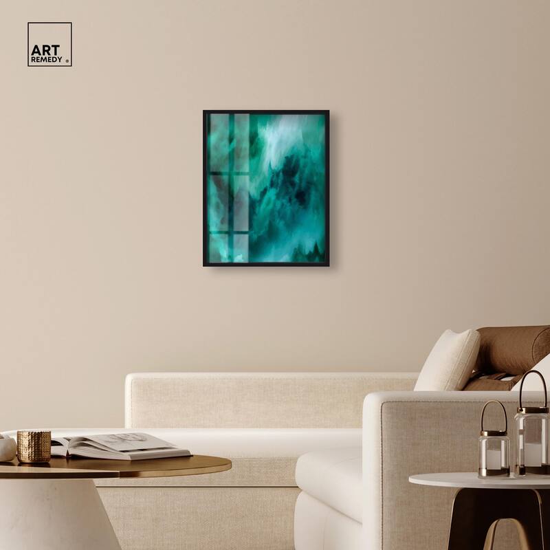 Textured Teal I Shadowbox by Art Remedy