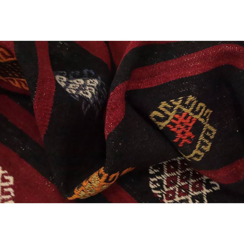 Hand Woven Oriental 100% Wool Carpet Southwestern Tribal Red Kilim Area Rug - 10' 0'' X 6' 0''