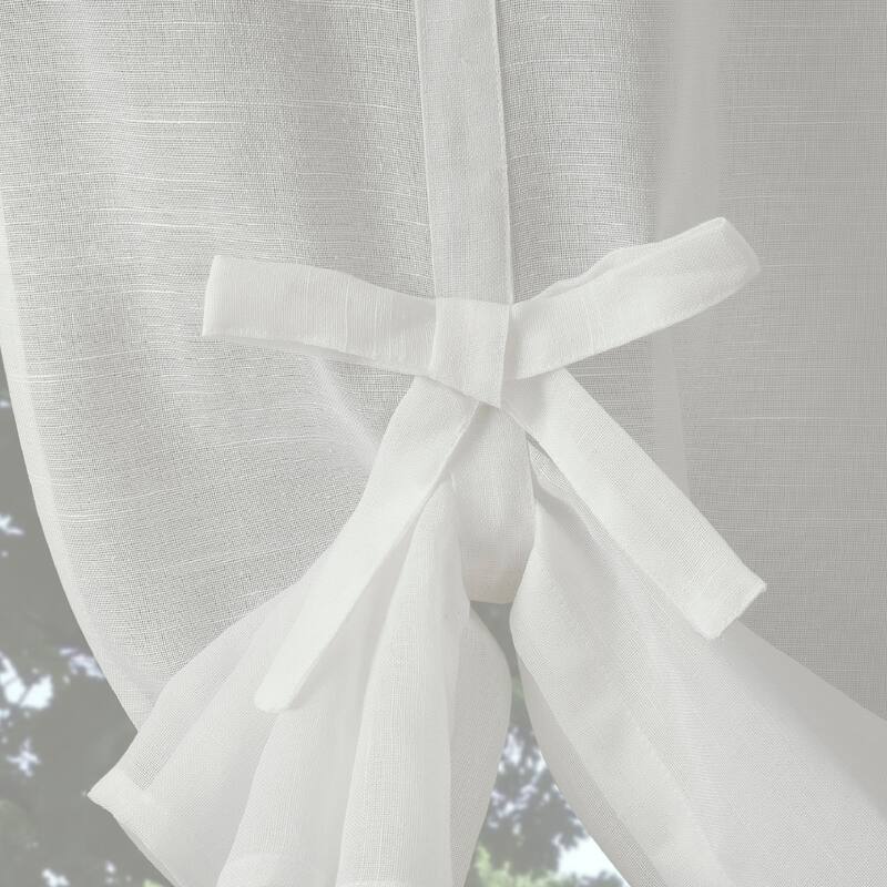 Archaeo Akari Slub Textured Linen Blend Semi-Sheer Rod Pocket Window Tie-up Shade - 40" x 63"