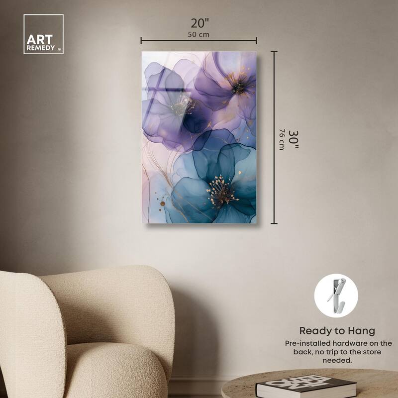 Gilded Cyanescence II Acrylic by Art Remedy, Ready to Hang