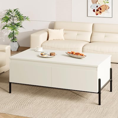 Rectangle Coffee Table with Storage Center