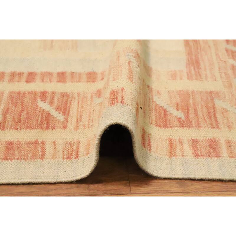 Hand Woven Oriental 100% Wool Carpet Southwestern Tribal Oranges & Rust Kilim Area Rug - 5' 0'' X 3' 5''