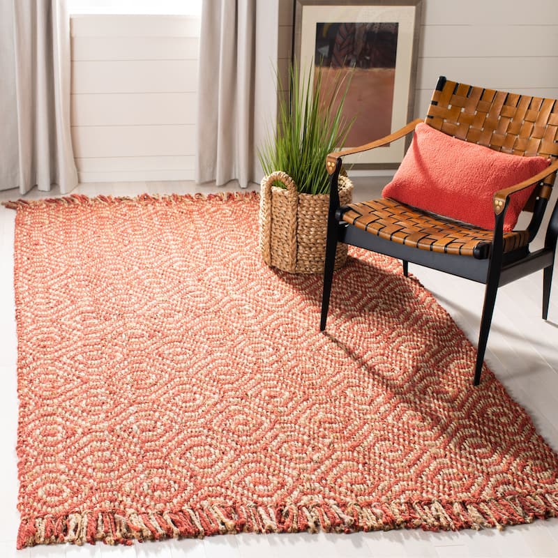 SAFAVIEH Handmade Natural Fiber Jaslene Sisal Tassel Rug - 5' x 8' - Rust