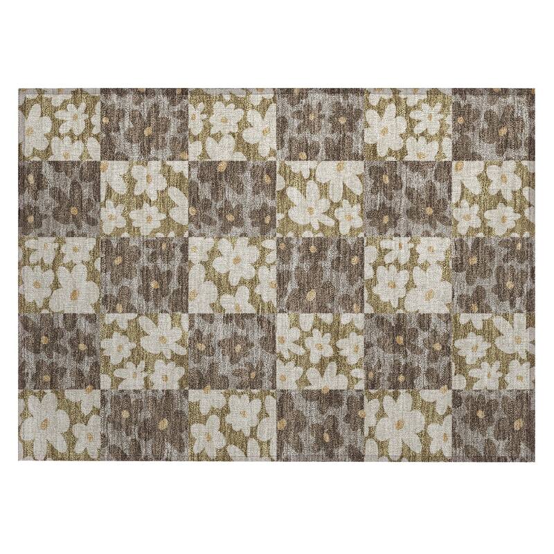 Machine Washable Indoor/ Outdoor Floral Krissy Chantille Rug