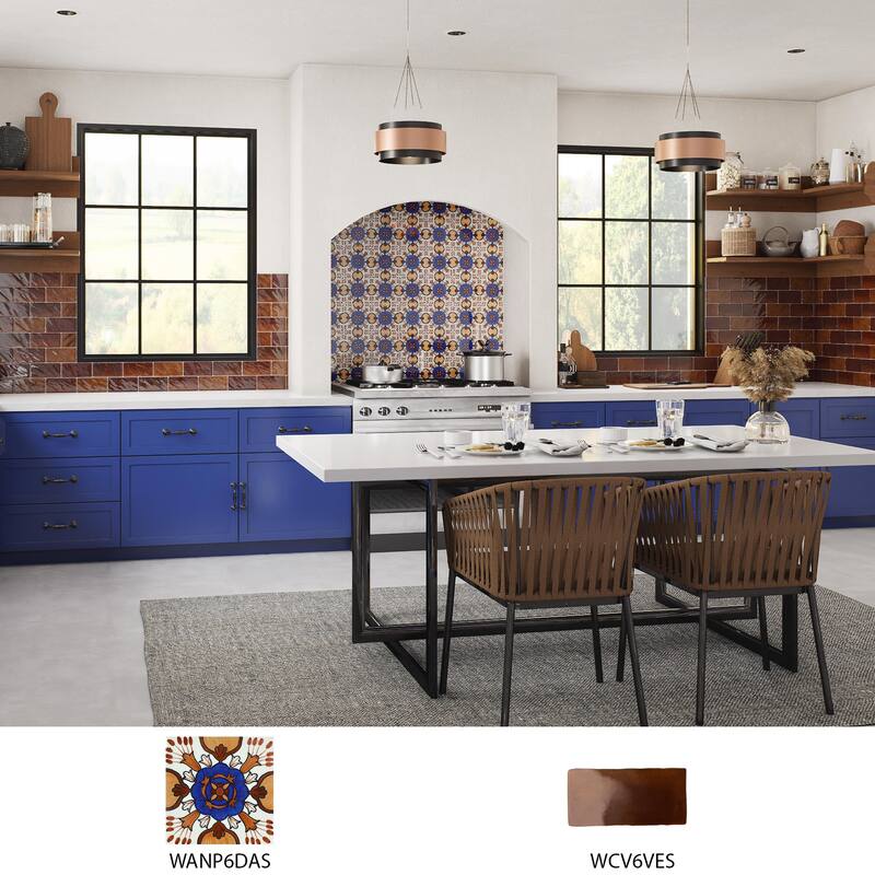 Merola Tile Provincial Deco Alhais 6" x 6" Porcelain Wall Tile - (1 Tile)