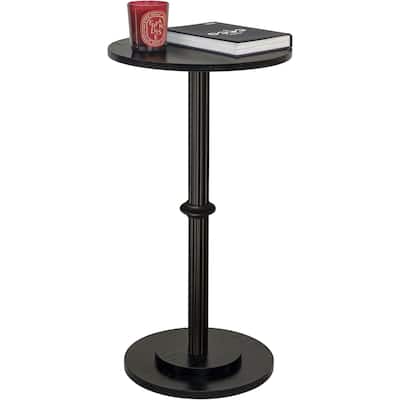 Modern Round End Table with Fluted Wood Leg