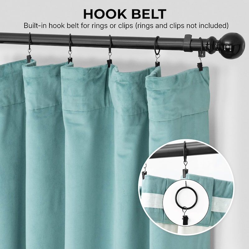 Exclusive Fabrics Signature Velvet Blackout Curtain 108 Inches Long (1 Panel)