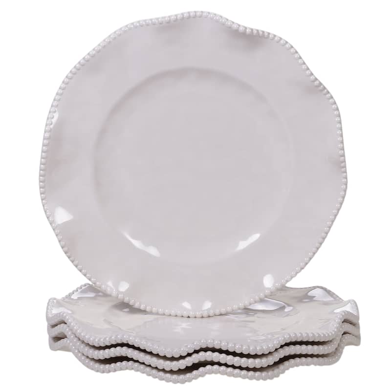 Certified International Perlette 11-inch Dinner Plates, Set of 4 - Beige