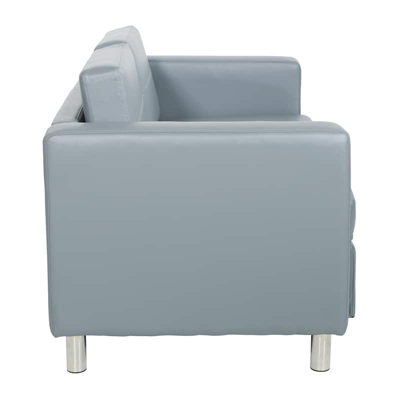 Porch & Den Wade Black Faux Leather Loveseat