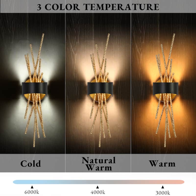 Modern Gold LED Wall Sconce Contemporary Branch Design Vanity Light - W5.1" x H21.7" x D3.7"