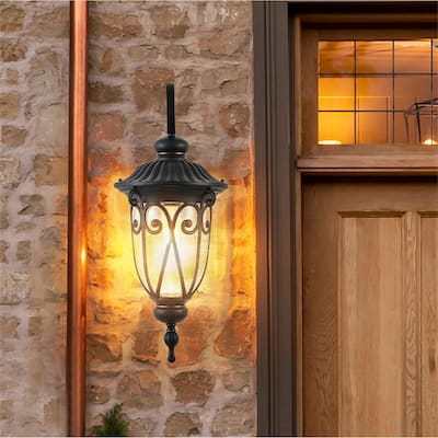 23" H Outdoor Weatherproof Wall Sconce with Bubble Glass (No Bulb)