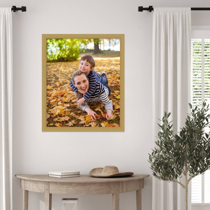 Grace Brushed Gold Narrow Framed Picture Frame, Photo Frame