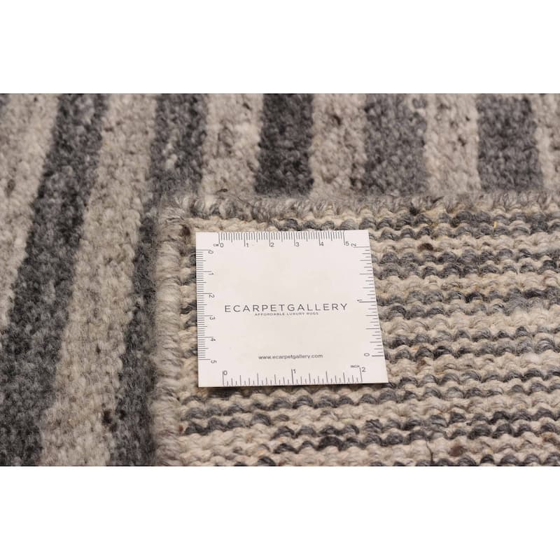 ECARPETGALLERY Hand-knotted Tangier Grey Wool Rug - 7'11 x 9'9