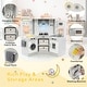 preview thumbnail 7 of 7, Wooden Kids Play Kitchen Playset with Realistic Lights and Sounds-Grey - 40” x 20” x 33.5”