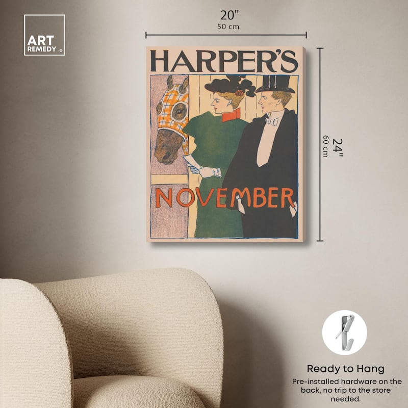 Harpers November 1895 Canvas by Art Remedy, Gallery Wrapped