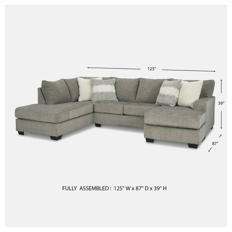 Signature Design by Ashley Creswell Gray 2-Piece Sectional with Chaise - 125"W x 87"D x 39"H