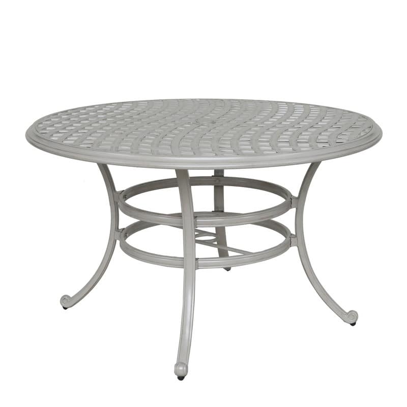 Torino Aluminum 5 Piece Round Dining Set with 4 Arm Chairs - N/A