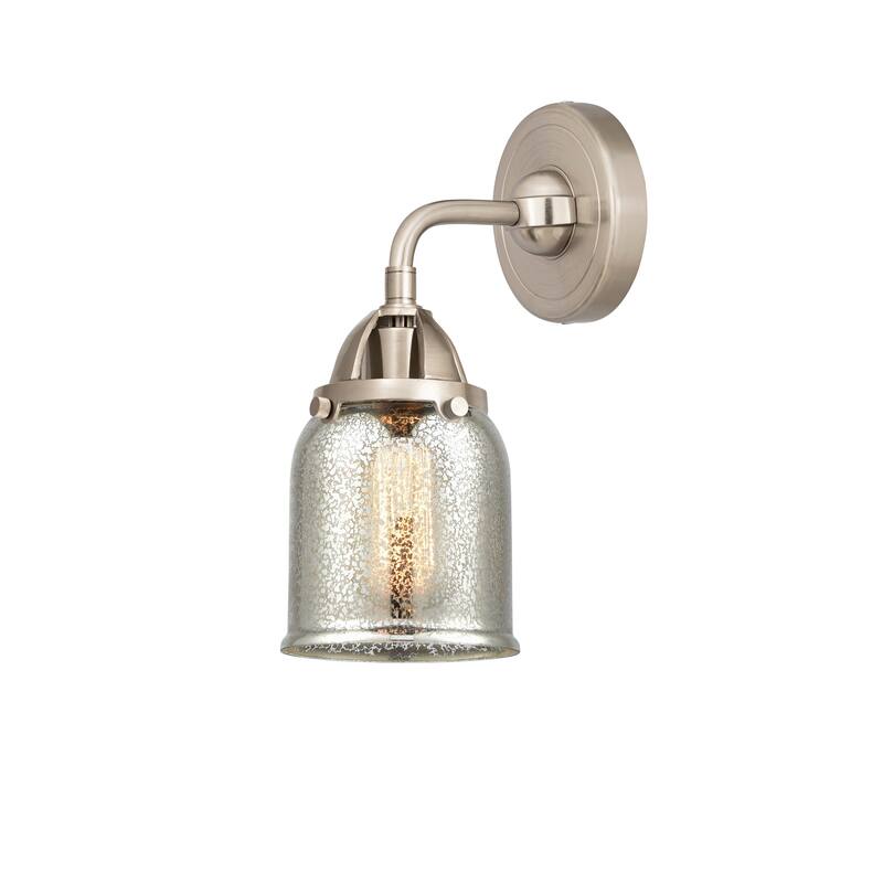 Innovations Lighting Nouveau 2 Bell - 1 Light 5" Sconce - Silver Plated Mercury/Brushed Satin Nickel