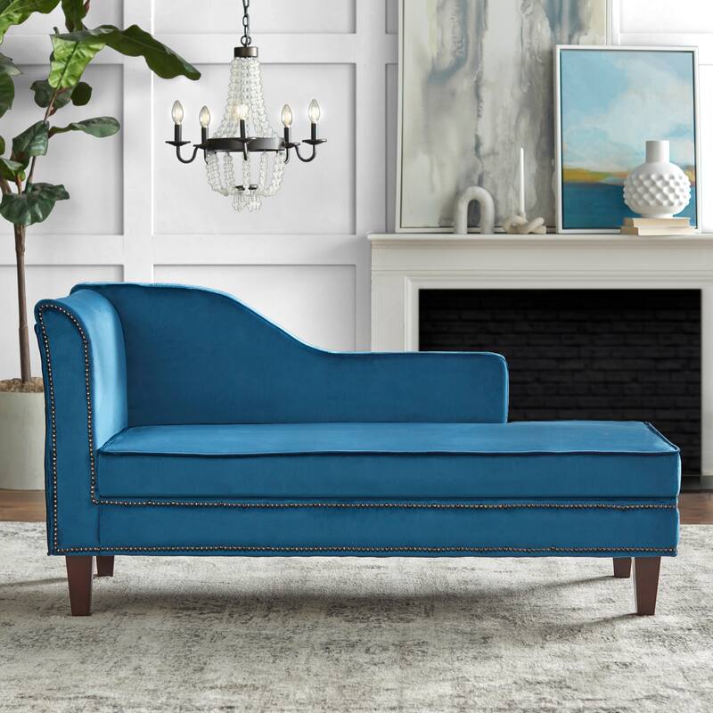 Simple Living Giselle Storage Chaise - Midnight Blue