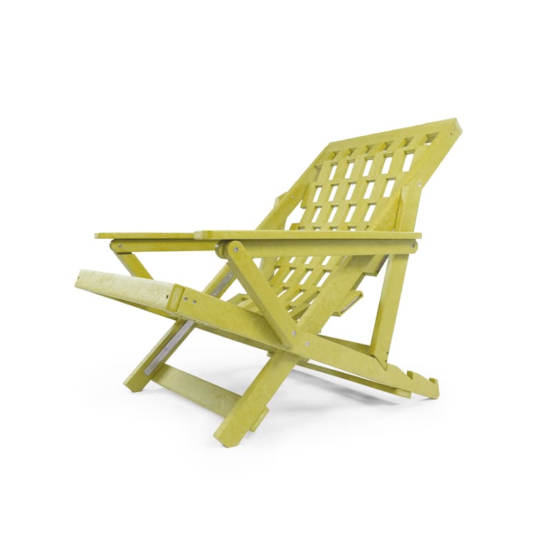 Aspen Fully Assembled All-Weather HDPE Outdoor Folding Lounge Chair with Removable Cushion