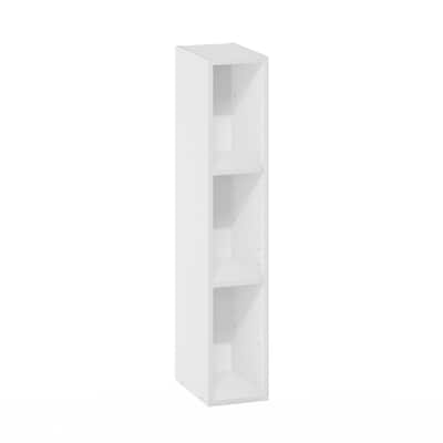 31.5 in. Tall White Wood 3-Shelf Bookcase