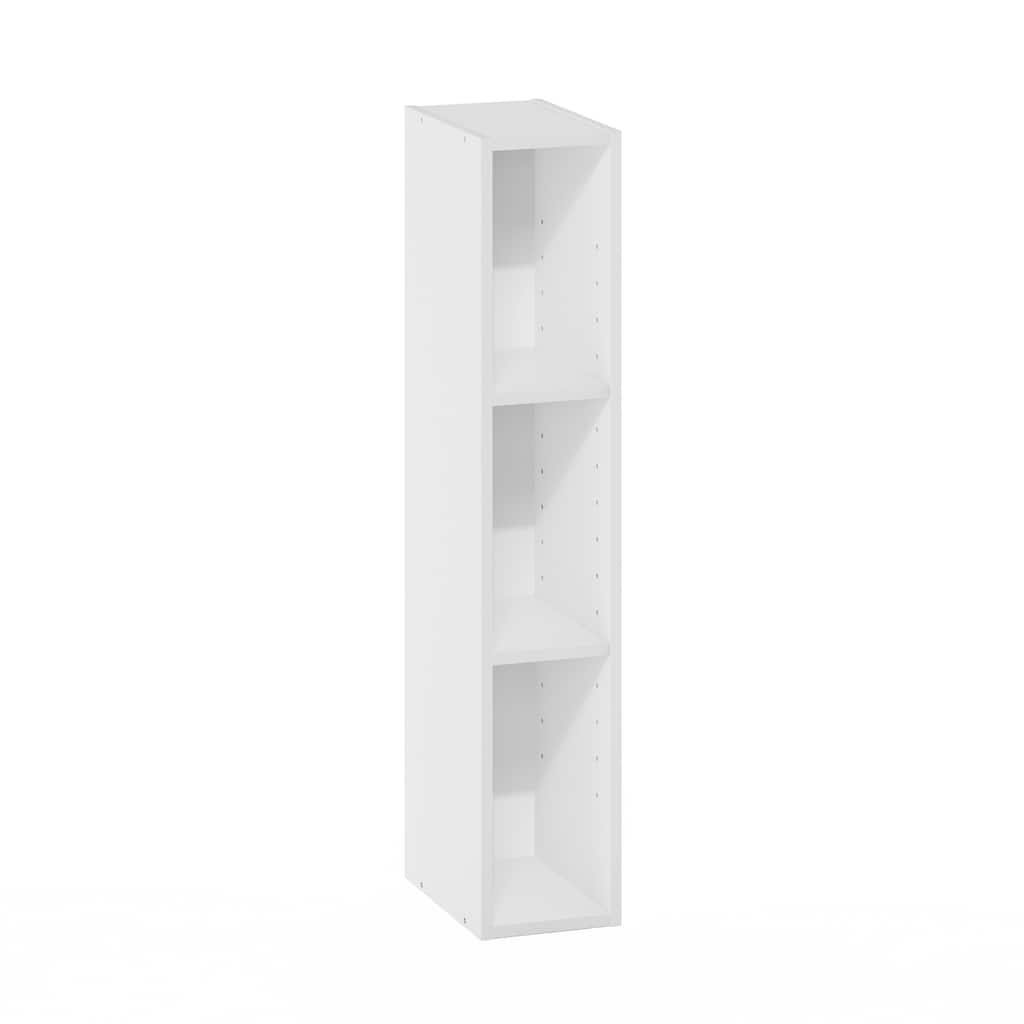 31.5 in. Tall White Wood 3-Shelf Bookcase