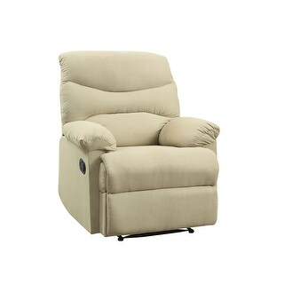 Plush Light Beige Microfiber Recliner Chair