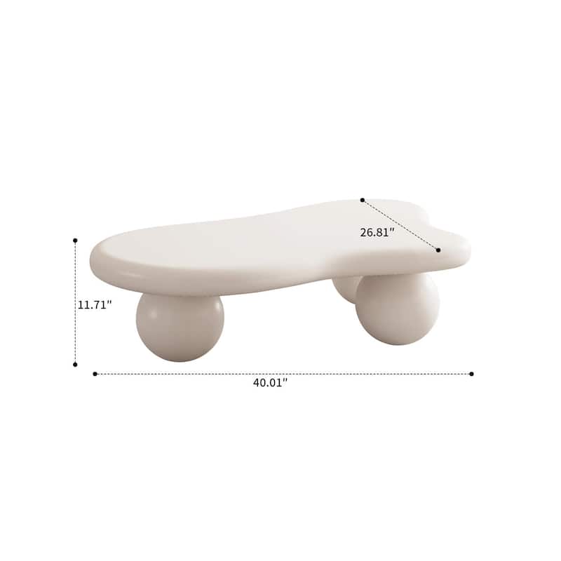 Modern Minimalist Cloud Coffee Table with Wood Legs for Bedrooms, Living Rooms and Lounges