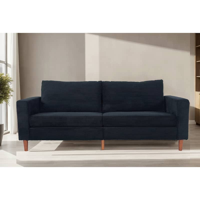 Futon Sofa Bed Linen Couch, Convertible Folding Futon Couch Recliner Lounge - Black