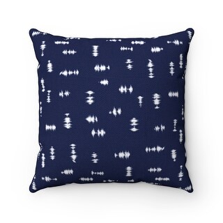 Deep Navy Blue Shibori Tie Dye Blue Tie Dye Cushion Pillowcase. 20x20
