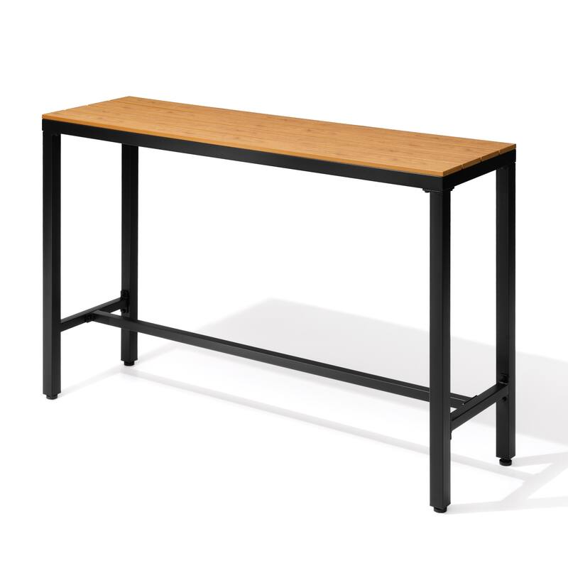 Pellebant Patio Outdoor Bar Table Rectangle Pub Table Dining Table