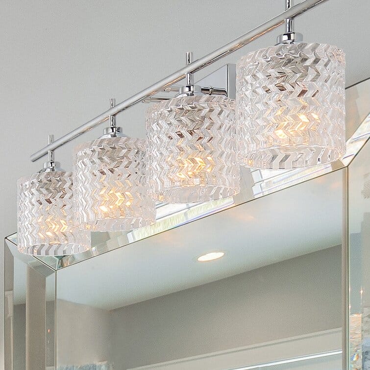 Frenia 4-light Modern Dimmable Bathroom Vanity Light with Art Glass