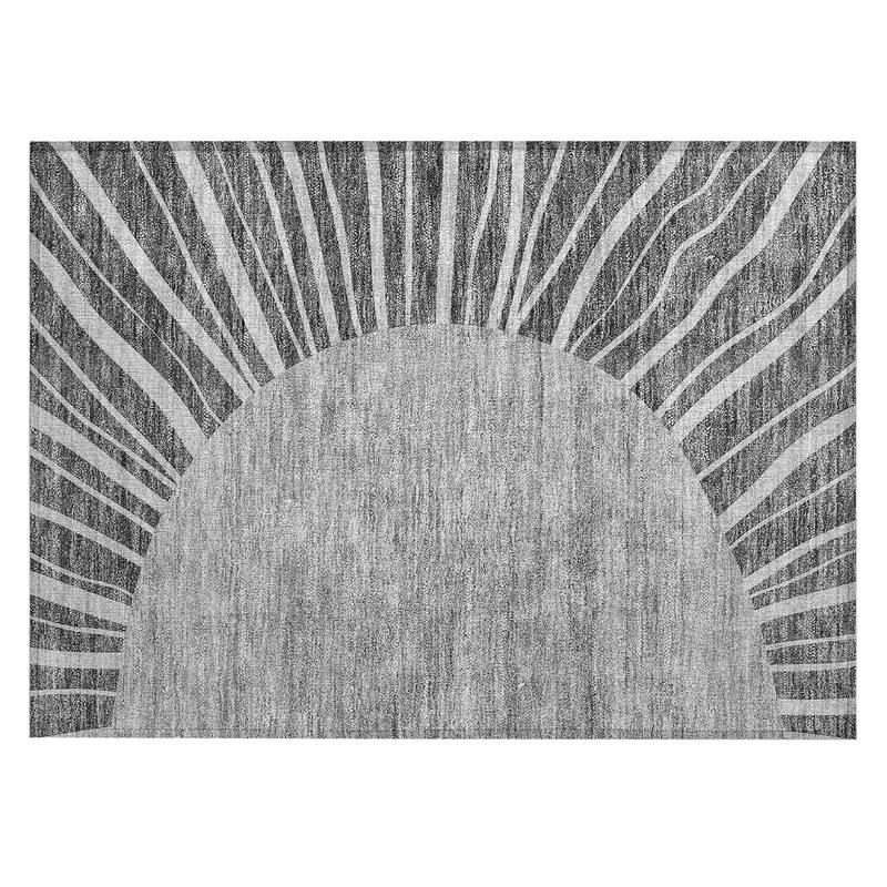 Machine Washable Indoor/ Outdoor Chantille Modern Sunburst Rug