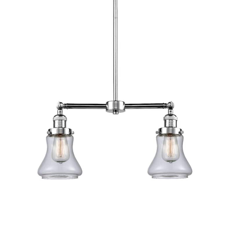Innovations Lighting Bellmont 2 Light 21" Wide Linear Chandelier - Polished Chrome / Clear