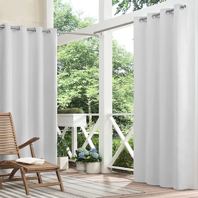 Eclipse Brockfield Waterproof Blackout Thermal Insulated Grommet Outdoor Curtain for Patio or Porch (1 Panel)