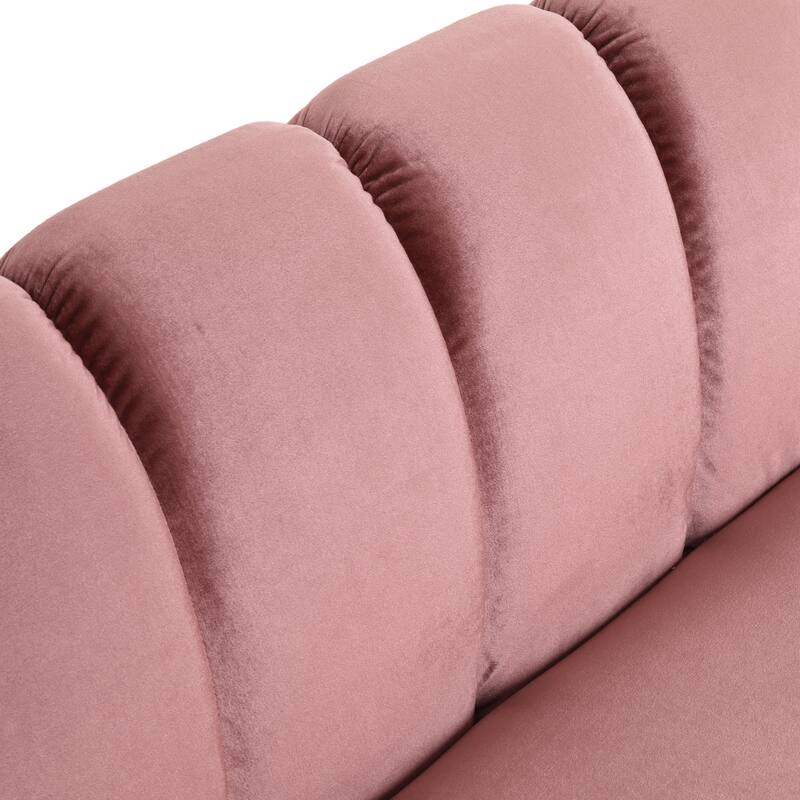 Modern Velvet 3-Seater Sofa with Roud Arms