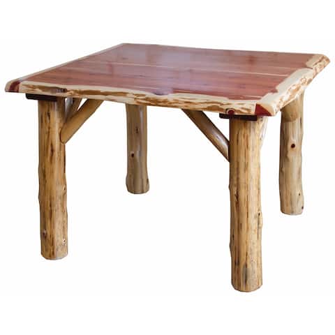 Red Cedar Log - Solid Top Family Dining Table